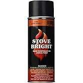 Stove Bright Fireplace Satin Black Paint - High Temp Satin Black Spray Paint, Withstands up to 1200&deg; F, Quick Drying, Retains Color, Easy Application