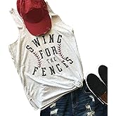 Baseball Shirt Women Swing for The Fences Racerback Tank Top Baseball Mom Summer Vest Sleeveless Casual T Shirt