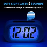 Plumeet Digital Alarm Clock Travel Clock Snooze Nightlight Battery Powered Blue view 3