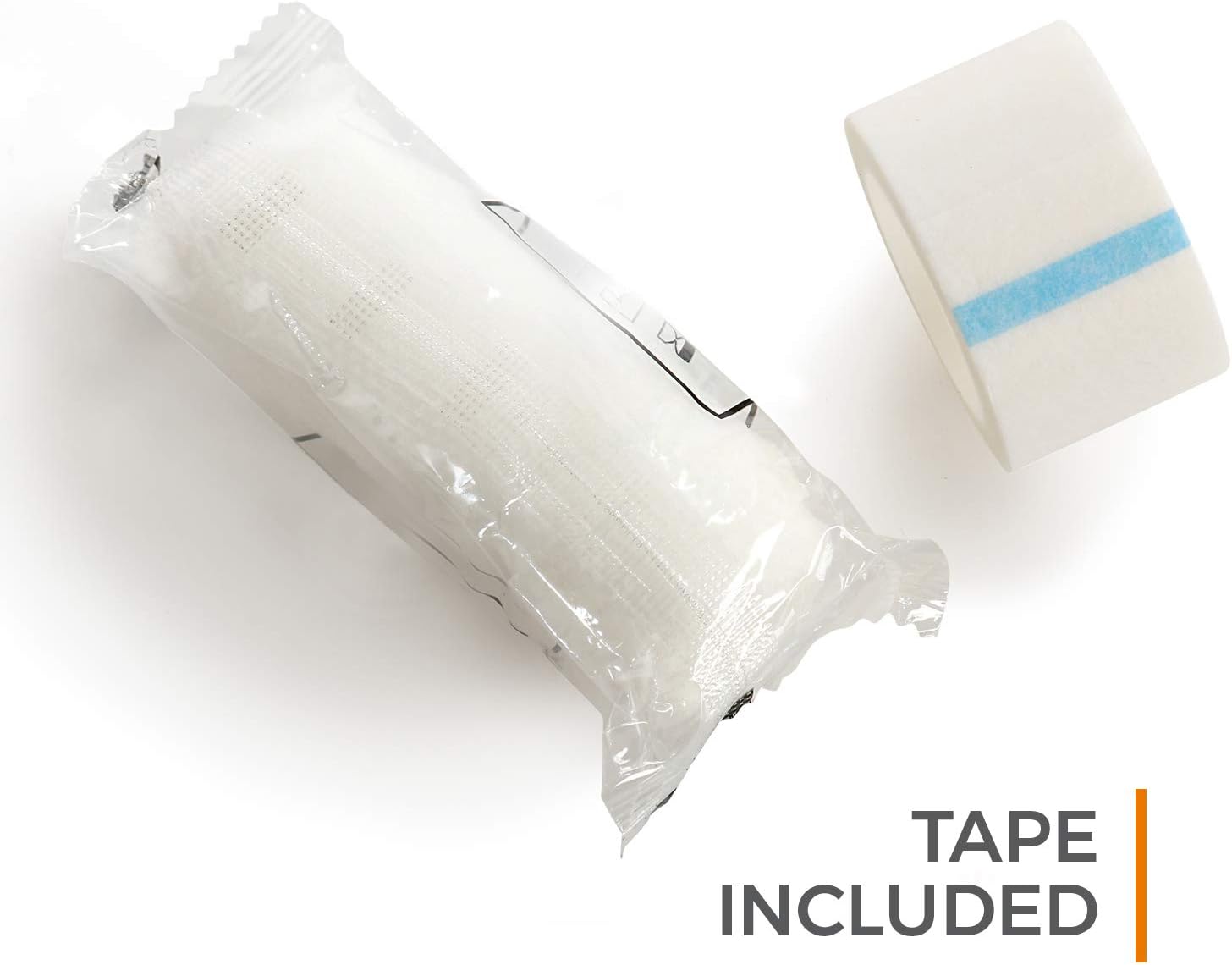 Gauze Bandage Rolls w/Tape (24-Pack) 2-in Wide Stretch Bandage Roll - 4yds Rolled Gauze Wrap - Gauze Bandage Wrap - Wrapping Gauze Rolls - White Cotton Bandage Wrap Supplies - Rolled Gauze Bandages: Health & Personal Care