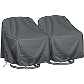 HI···YOUR COVER Outdoor Swivel Lounge Chair Cover 2 Pack, Fits to (39" W X 37" D X 38" H) Lawn Patio Chairs, 420D Tear-Resistant, UV Resistant, Waterproof for Furniture Covers, Gray