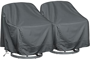 HI···YOUR COVER Outdoor Swivel Lounge Chair Cover 2 Pack, Fits to (39" W X 37" D X 38" H) Lawn Patio Chairs, 420D Tear-Resistant, UV Resistant, Waterproof for Furniture Covers, Gray