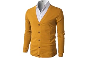H2H Mens Casual Slim Fit Cardigans V-Neck Basic Designed Long Sleeve Button Down