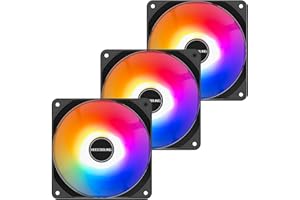 HECCOOLING 120mm PC Fans 3 Pack Computer Fans, Good Performance120mm RGB Fans pc Cooling case Fans, 1,200RPM RGB Case Fans with Hydraulic Bearing - Low Noise Computer Fans PC Case Cooling