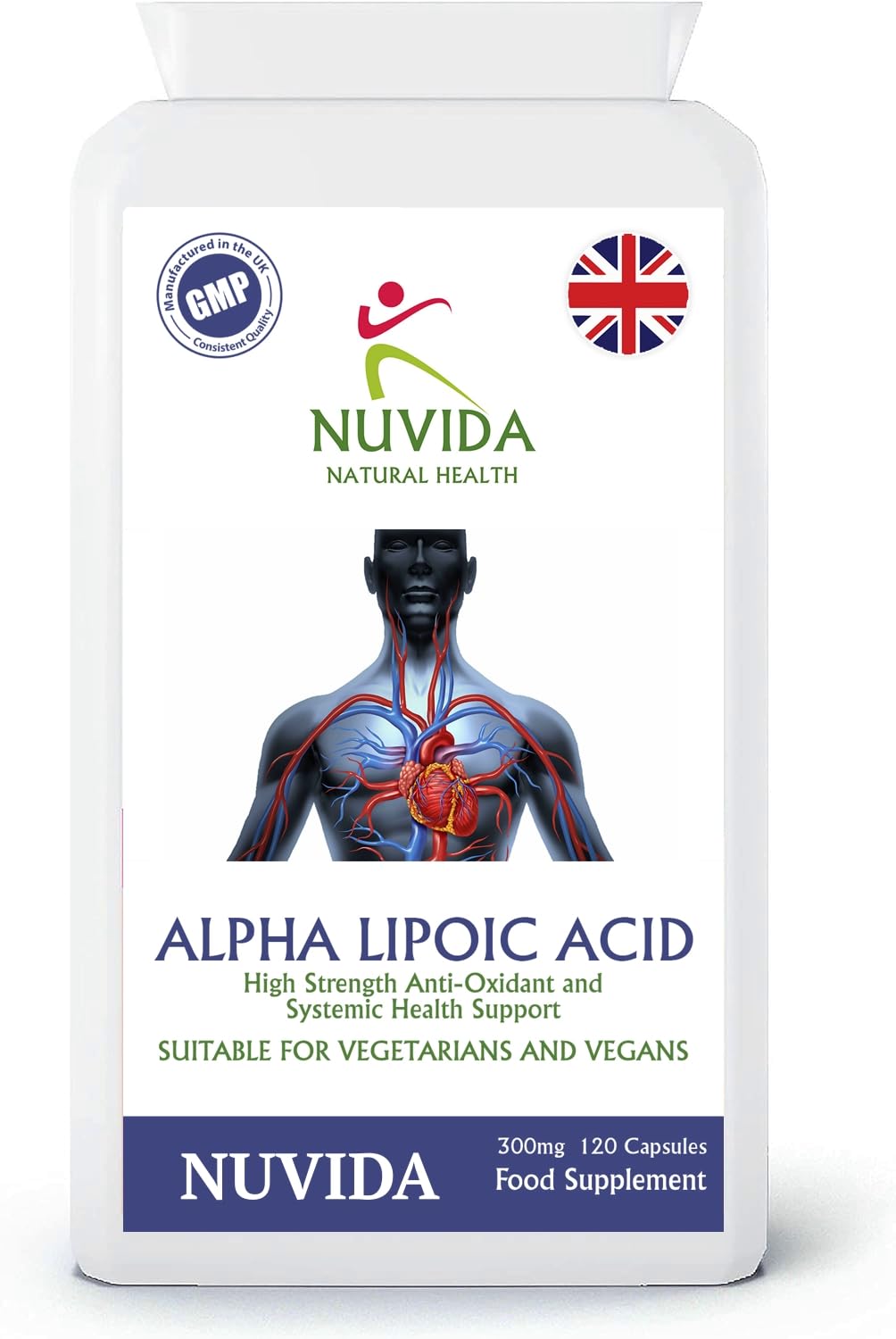 Alpha Lipoic Acid 300mg -120 High Strength Alpha Lipoic Capsules - Daily ALA Supplement to Support Energy Metabolism and Cell Rejuvenation - Vegan and Vegetarian Friendly