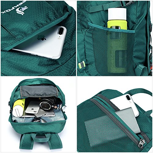 NEEKFOX Lightweight Packable Travel Hiking Backpack Daypack, 35L Foldable Camping Backpack,Ultralight Outdoor Sport Backpack (06.Green)