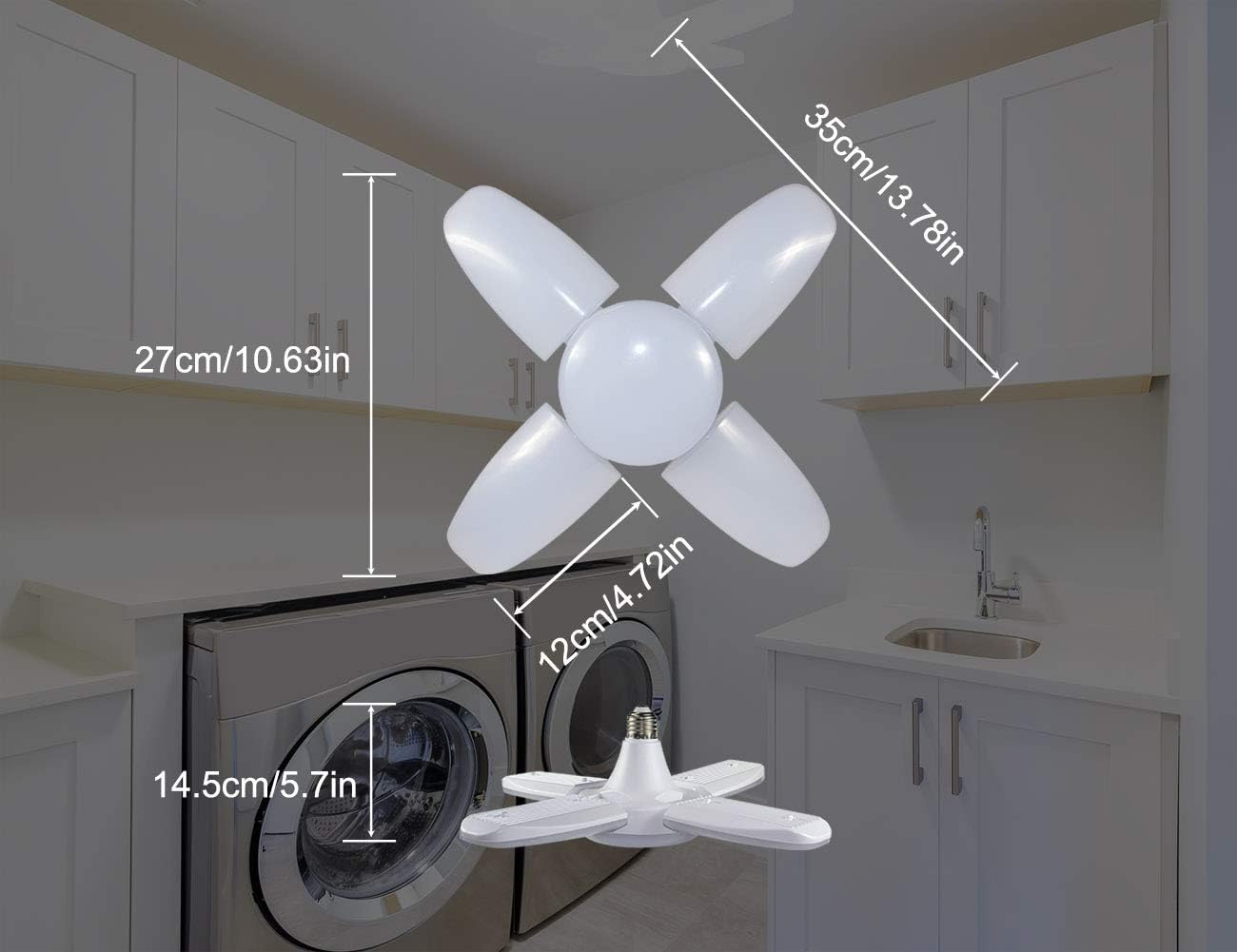 LED Garage Lights, 60W Adjustable LED Garage Ceiling Light, LED Shop Lights 5400LM 6500K, Garage Lighting for Basement Warehouse Workshop and Cellar: Home Improvement