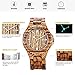 BEWELL W023A Natural Wooden Watches for Men Quartz Lightweight Wrist Watch(Red Sandalwood)