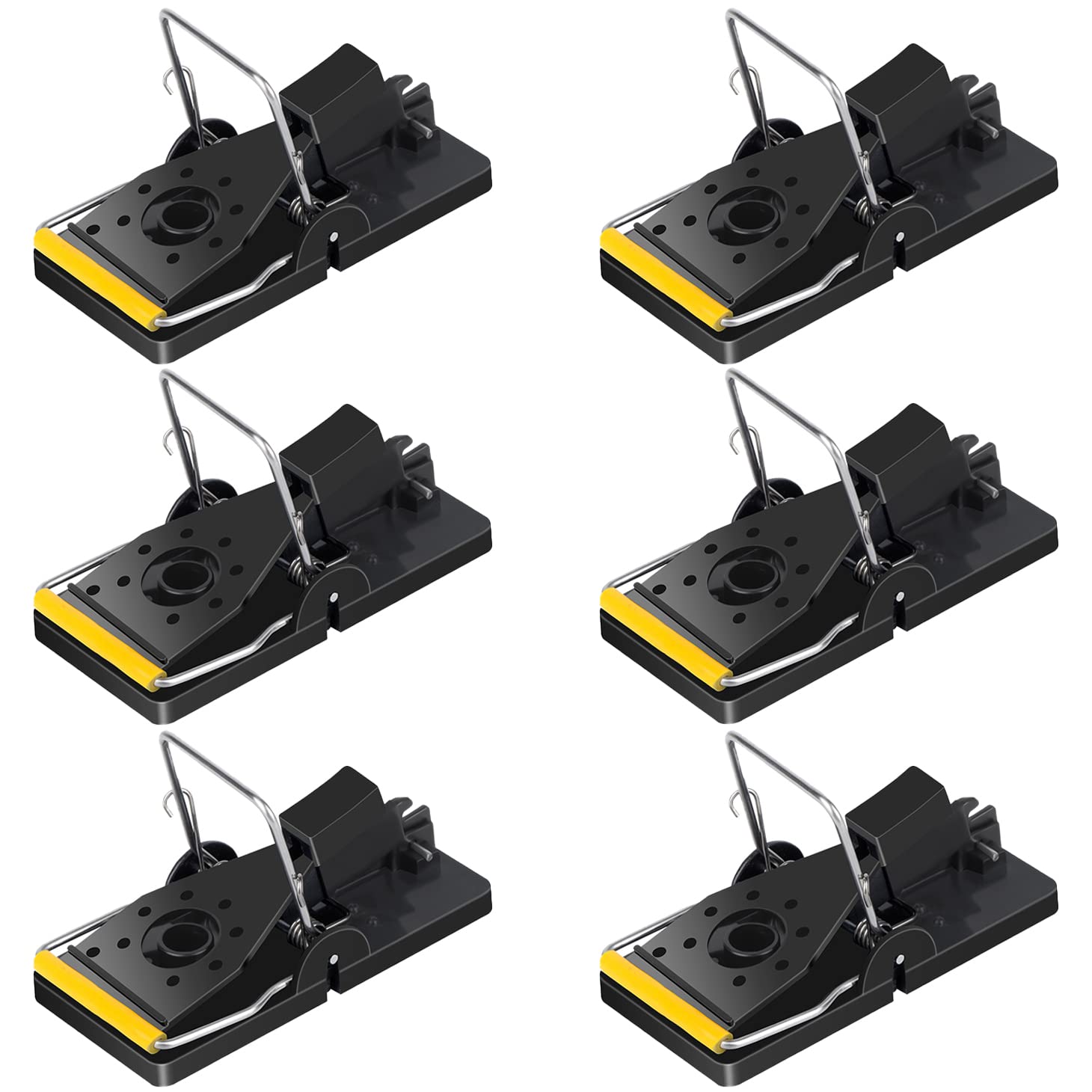 Trisiki Mouse Trap, 6 Pack Heavy Duty Reusable Snap Traps that Catch Instantly, High Sensitive Mice Catcher UK, Safe and Effective Rodent Trap for Indoors and Outdoors, Easy Set-up & Clean