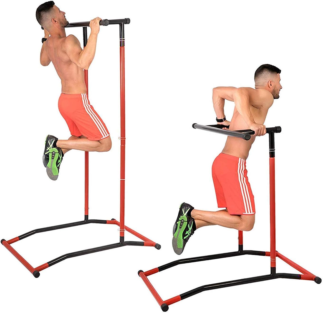 Durable 330LBS Pull Up Dip Station Power Tower Station Multi Station Power Tower Workout Pull Up Station with Carry Bag for Home Fitness