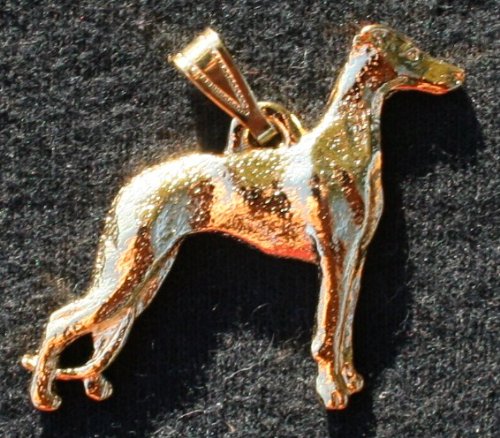 Whippet Dog 24k Gold Plated Pewter Pendant