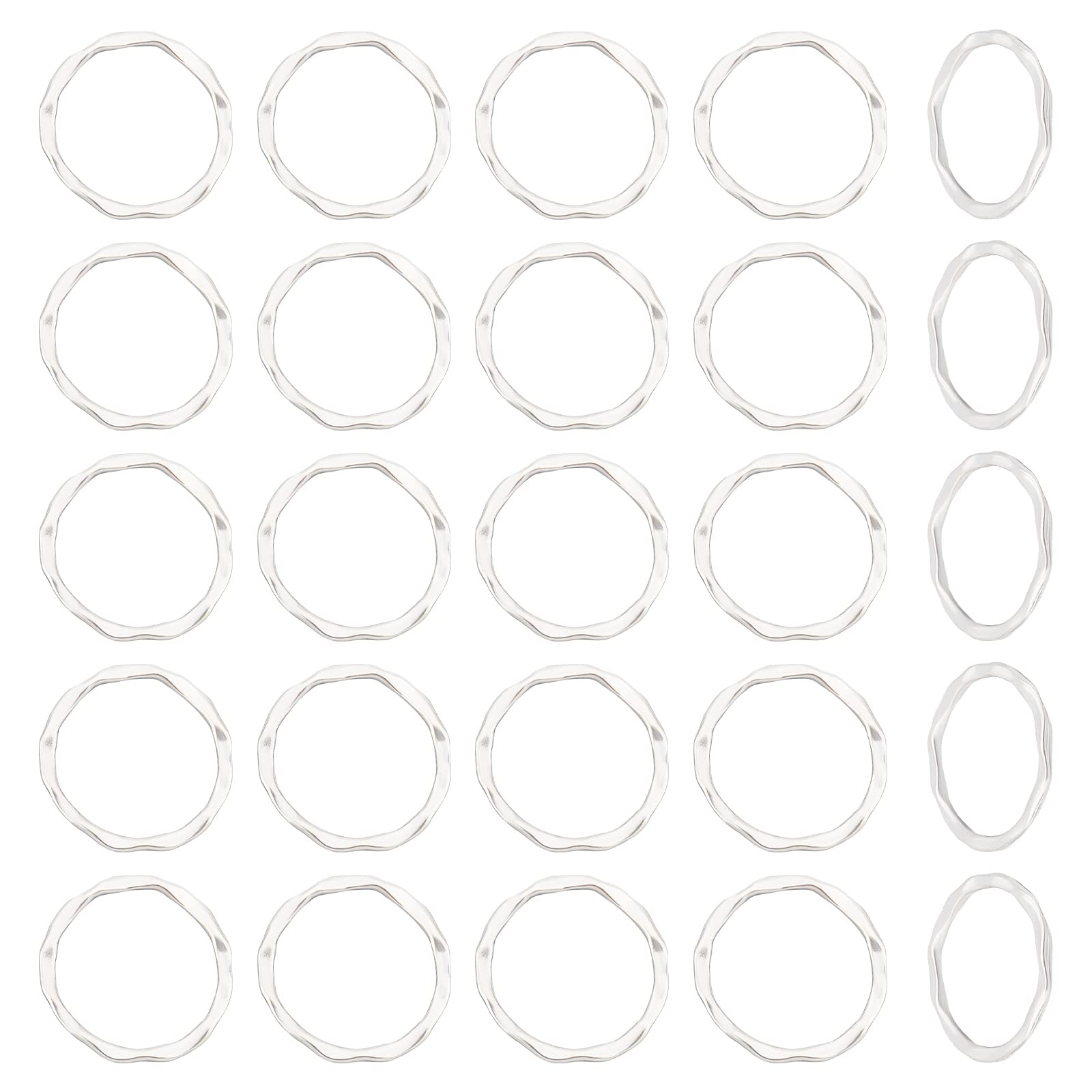 UNICRAFTALE 100pcs Alloy Linking Rings Tibetan Style Metal Circles Charms Links Antique Silver Jewelry Connectors for Necklaces Bracelets Jewelry Making — image 1