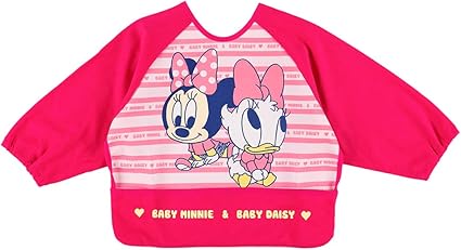 Amazon Co Jp 西松屋 ディズニー 長袖食事用エプロン ミニー デイジー 80 90cm ベビー マタニティ