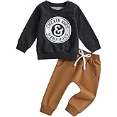 Toddler Baby Boy Clothes Cute Letter Print Long Sleeve Sweatshirt Tops and Stretch Pants Newborn Fall Winter Outfit