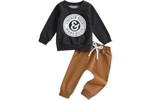 SEJARDIN Toddler Baby Boy Clothes Cute Letter Print Long Sleeve Sweatshirt Tops and Stretch Pants Newborn Fall Winter Outfit