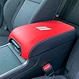 CEBAT Center Console Armrest Box Cover Anti-Scratch Leather Auto Central Armrest Protector Pad Interior Decoration Accessories Fit for Dodge Charger 2011-2023 Chrysler 300 2011-2023(Black and Red)