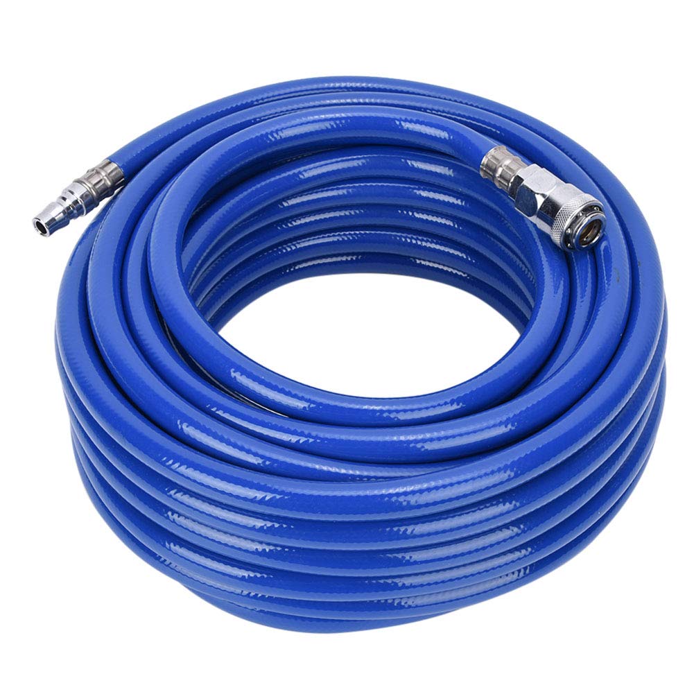 Ausla PVC Air Compressor Hose, 50ft 15m Flexible Pneumatic Hose 9.5mm ID 15mm OD 300 PSI with 1/4" Europe Quick Coupler for Pneumatic Tools & Air Compressors