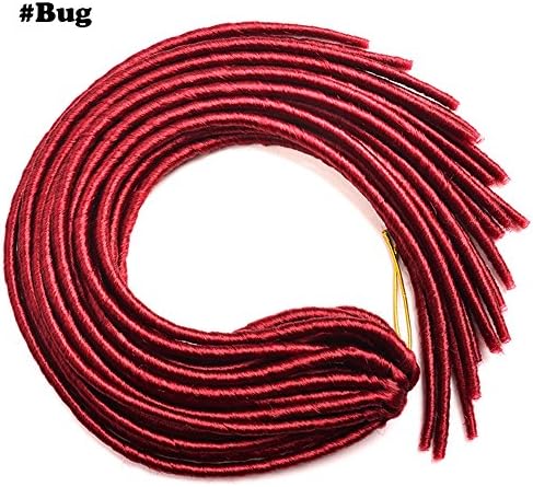 2packs 20 Inch 20roots 100g/pack Crochet Dread locks Hair Synthetic Crochet Braid Hair Havana Mambo Faux Locs Weaving (20"(2pack), bug)