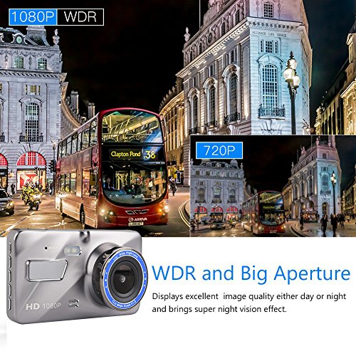 Dash Camera - P-JING Car Camera DVR Dashboard 3.8" Screen,170 Degree Wide Angle,Full HD 1080P, Vehicle On-dash Video Recorder Camcorder with G-Sensor, Loop Recording,Night Vision ,WDR, Parking Monitor