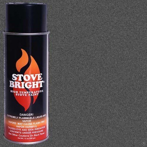Stove Bright TI-8108 High Temperature Paint, 1200 Degree F Operating Temperature Range, 12 oz Aerosol, Charcoal