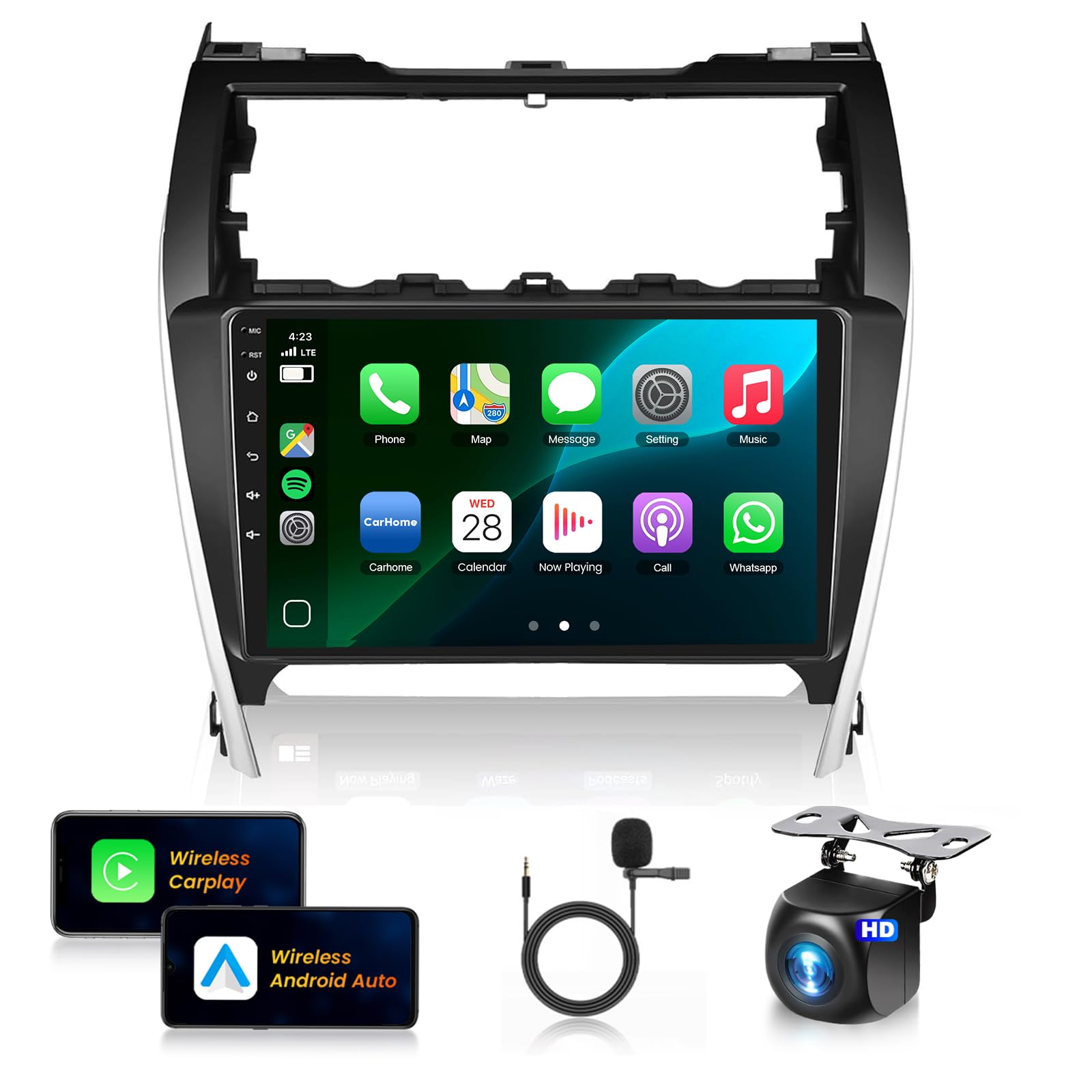 Photo 1 of 8Core6+128G Car Stereo for Toyota Camry 2012-2014 ???? ?-?? Wireless Carplay Android Auto,10.1” 1280 * 720P IPS Touch Screen Radio,Android13/GPS/WiFi/32EQ/Bluetooth 5.0/SWC+Backup Camera