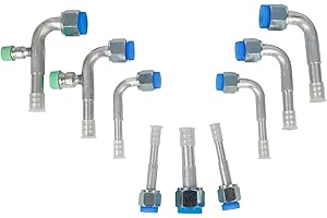 Wisepick 9PCS Air Conditioning #6#8#10 AC Fitting Set Female Oring Including Straight 90 Degree, silvery