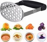 Starchef Stainless Steel Masher Ricer with Soft Handle Black
