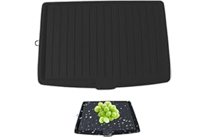 Dish Drain Board Plastic Drain Boards 17.6x12.2'' Dish Drainer Tray Large Dish Drainer Mat with Side Drop Slope Diversion Dra