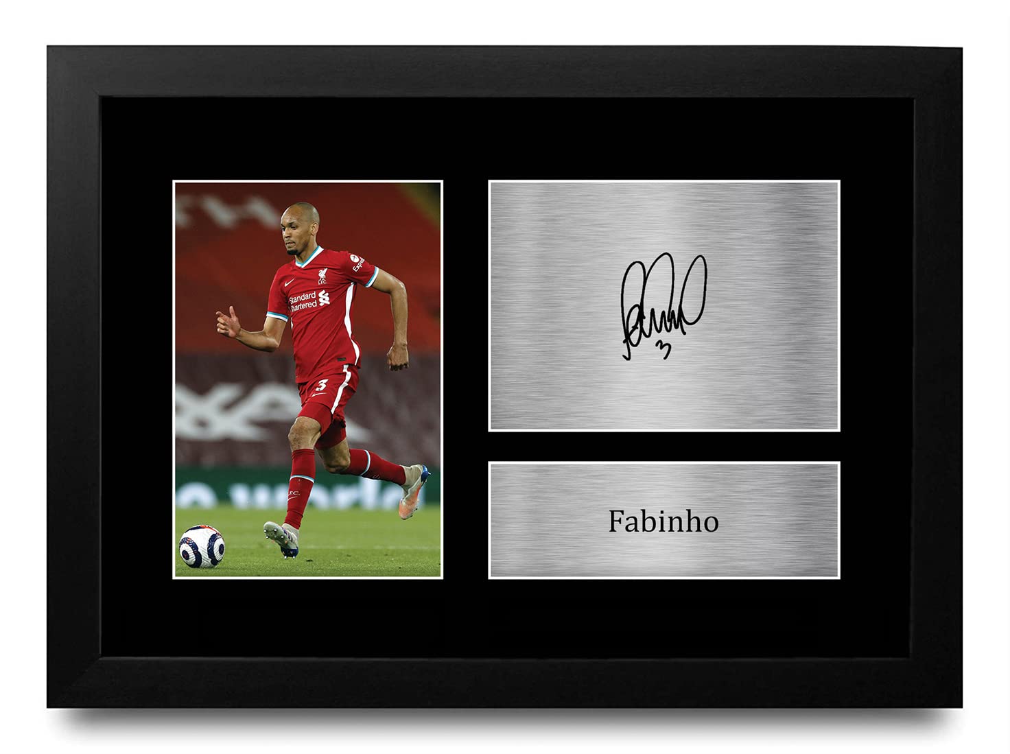 HWC Trading FR A4 Fabinho Fabinho Liverpool Gifts Printed Signed Autograph Picture for Football Fans and Supporters - A4 Framed — image 1