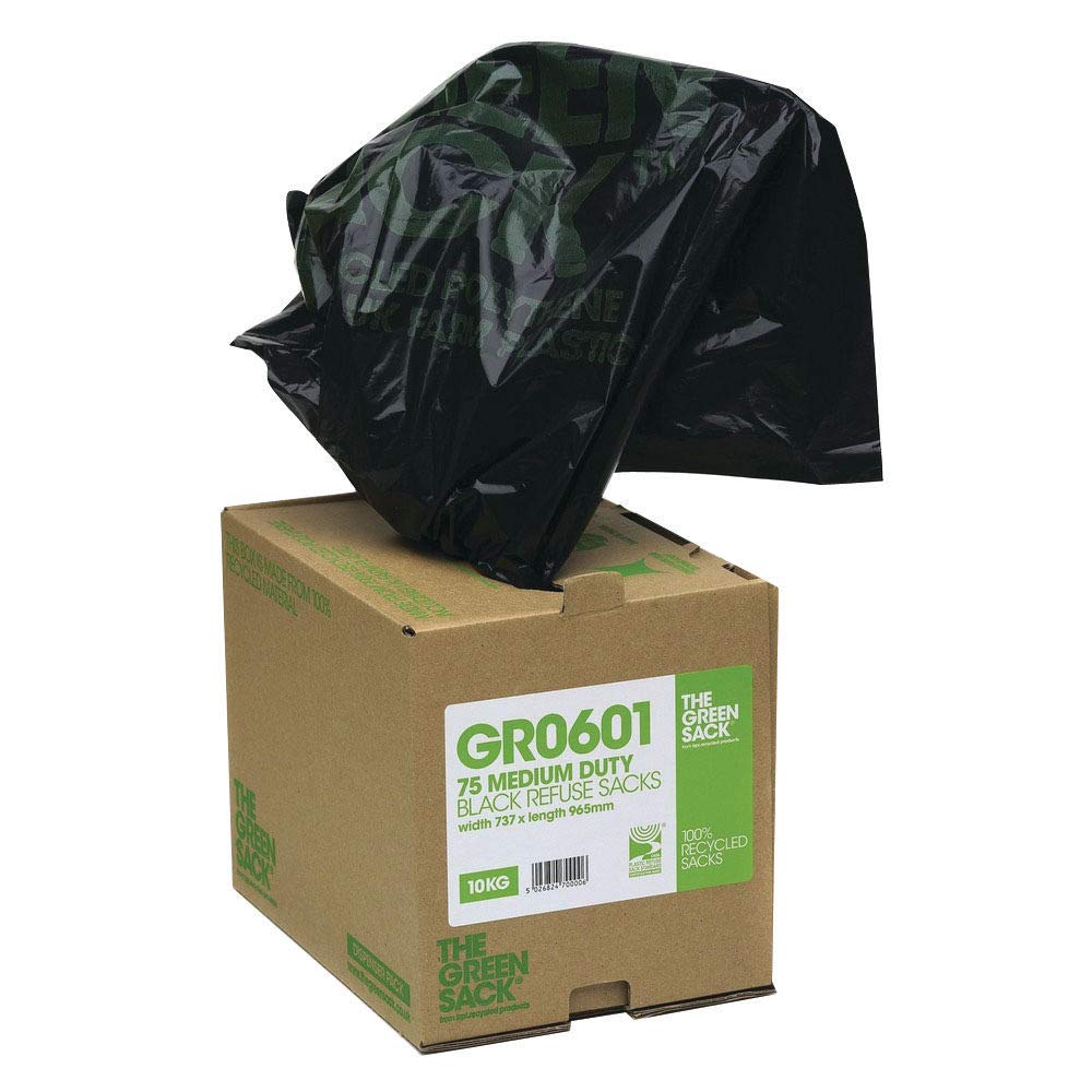 Compactor Sack in Dispenser, Black, Pack of 40
