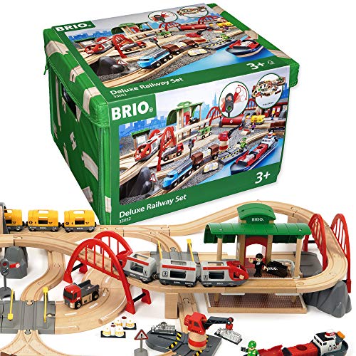 Brio World 33052 Deluxe Railway Set | Wooden Toy Train Set for Kids Age 3 and Up, Green Brio World 33052 Deluxe Railway Set | Wooden Toy Train Set for Kids Age 3 and Up, Green