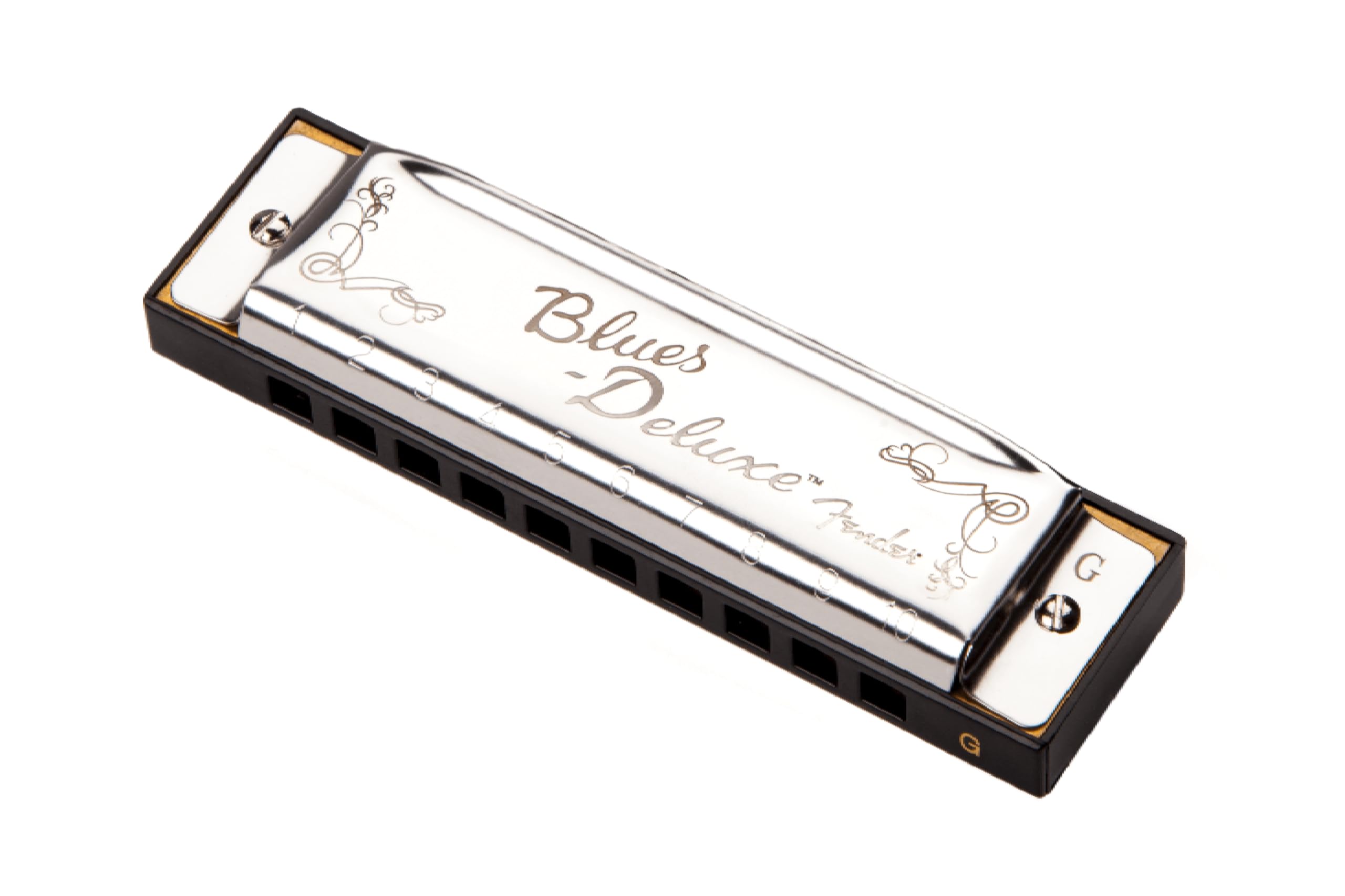 Fender Blues Deluxe Harmonica, Key of E, 10 Holes, Nickel Chrome, Includes Case