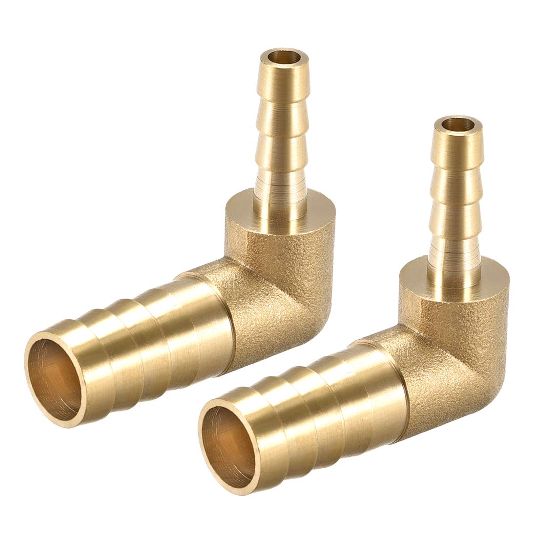 sourcing map 12mm to 6mm Barb Brass Hose Fitting 90 Degree Elbow Pipe Connector Coupler 2pcs