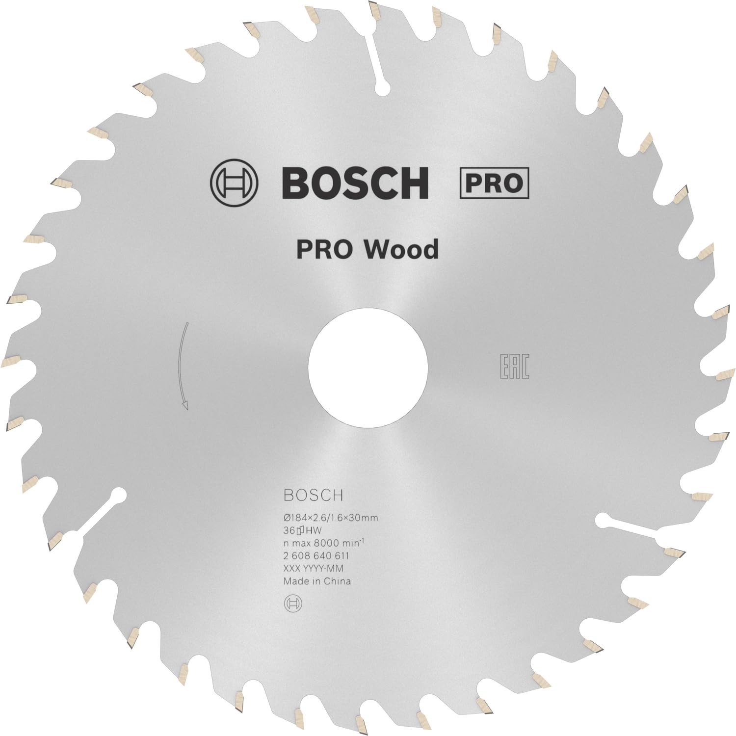 Bosch 1x PRO Wood Circular Saw Blade for Corded Hand-Held Circular Saws (for Softwood, Hardwood, Ø mm, Professional Accessory Hand-Held Circular Saw)