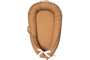 Hooyax Baby Lounger Cover Only, 100% Cotton Newborn Nest Cover, Soft Portable Baby Nest Replacement Cover for Boys Girls, Breathable Infant Lounger Covers, Baby Essential (Brown)