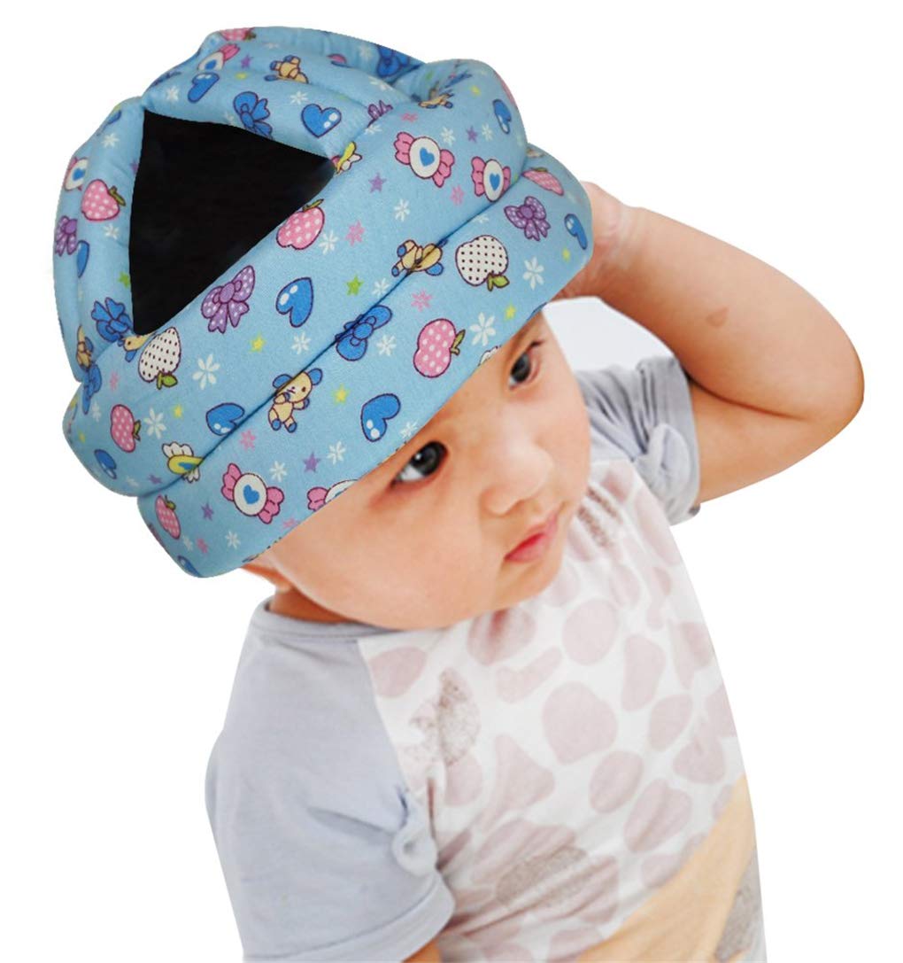 Baby Safety Helmet, Soft Comfortable Baby Safety Protective Cap, Adjustable Size Infant Head Protective Hat, for Baby from 6 Months - 6 Years Old to Learn to Crawl, Walk, Run & Play (Blue candy)