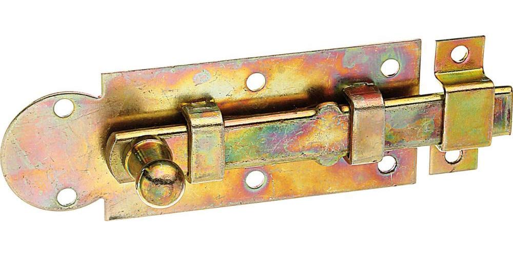 Alberts 113025 Window Bolt | Straight, with Attached Loop | Galvanised | Thick Layer Passivated | Plate 100 x 30 mm — image 1