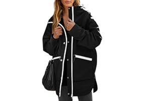 Yousify Womens Waterproof Rain Jackets Raincoat Hooded Lined Windbreaker Trench Coat With Pockets for Outdoor Hiking