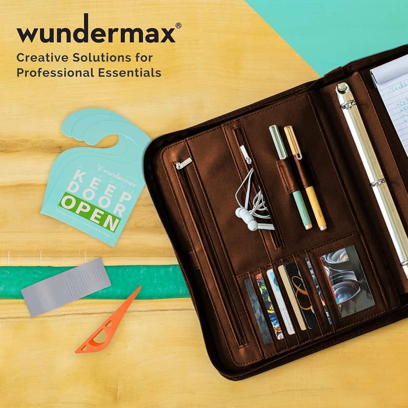 Wundermax Portfolio Binder 13 x 10.7 x 1.9 Inch, Vegan Leather, 3
