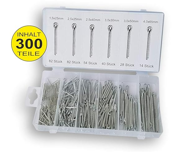 300 tlg. Sortiment DKB Splinte 25-65 mm Splint Sicherungsstifte