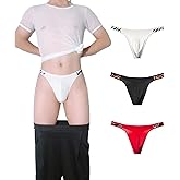 WOWSKY Men's Cotton Thong - Sexy Low Rise G-String T-Back for Sports (3 Pack)
