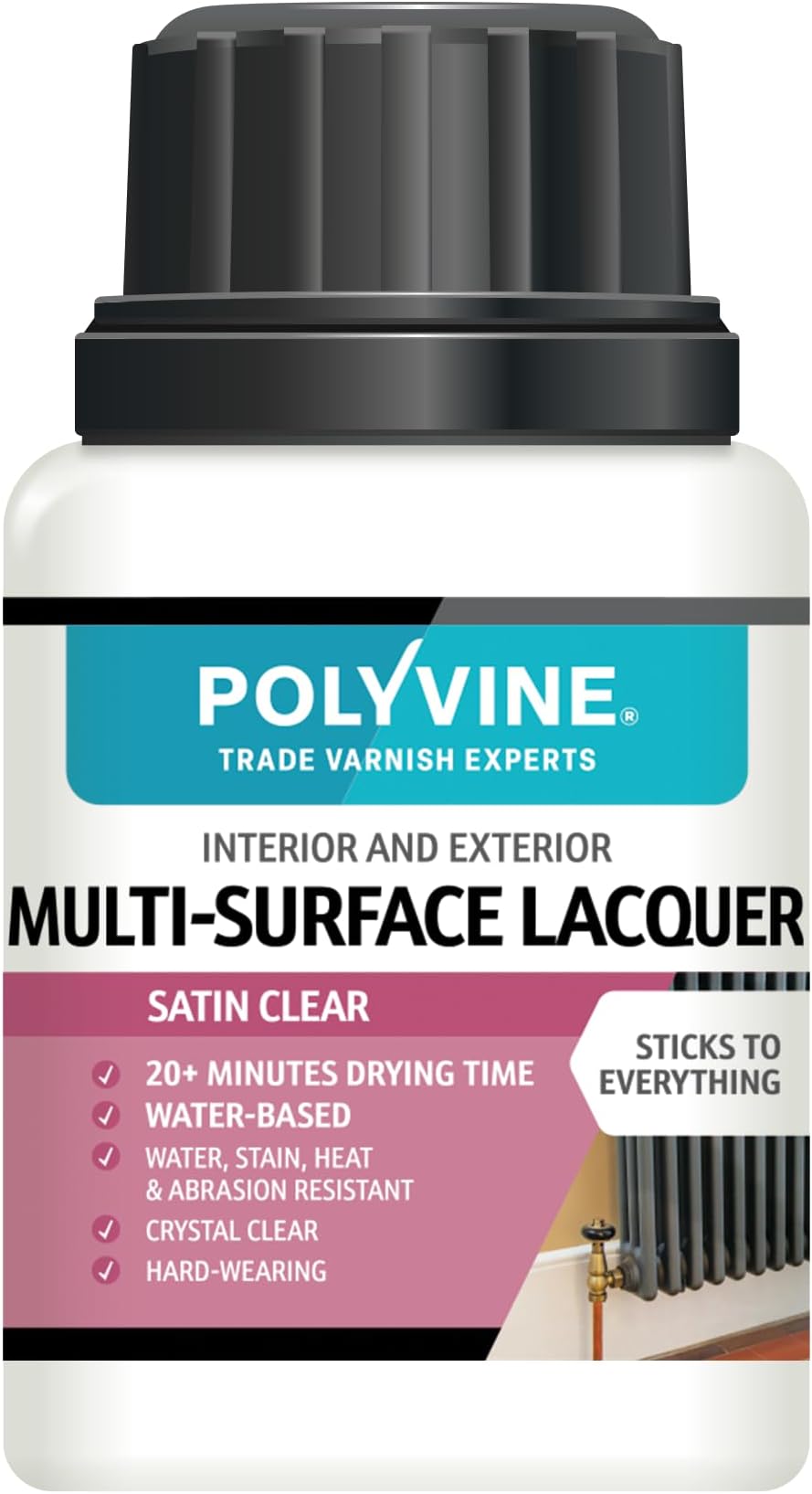 Polyvine Multi-Surface Lacquer Satin Gloss Dead Flat 100ml