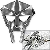 AnNafi® MF Doom Mask Roman Gladiator Helmet Face Mask | Medieval Armor Steel Costume 18g | Re-Enactment Steel Viking MASK Silver