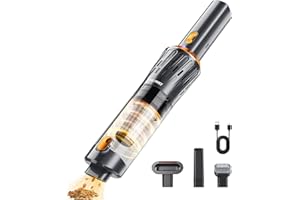YTE PRO Handheld Vacuum Cordless 15000PA Car Vacuum 3-in-1 Hand Held Vacuums 1.1 Pounds Hand Vac Cordless Rechargeable One-Touch Empty for Cleaning Cars Offices Homes Pet Hair and Dust (Orange)