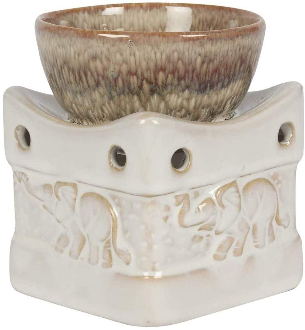 WAX MELT ESSENTIAL OIL BURNER CERAMIC INDIAN GANESHA ELEPHANT DESIGN TEALIGHT CANDLE HOLDER SCENTED HOME AROMATHERAPY DÉCOR DIFFUSER WAX TARTS WARMER IDEA FOR FRENDS AND FAMILY