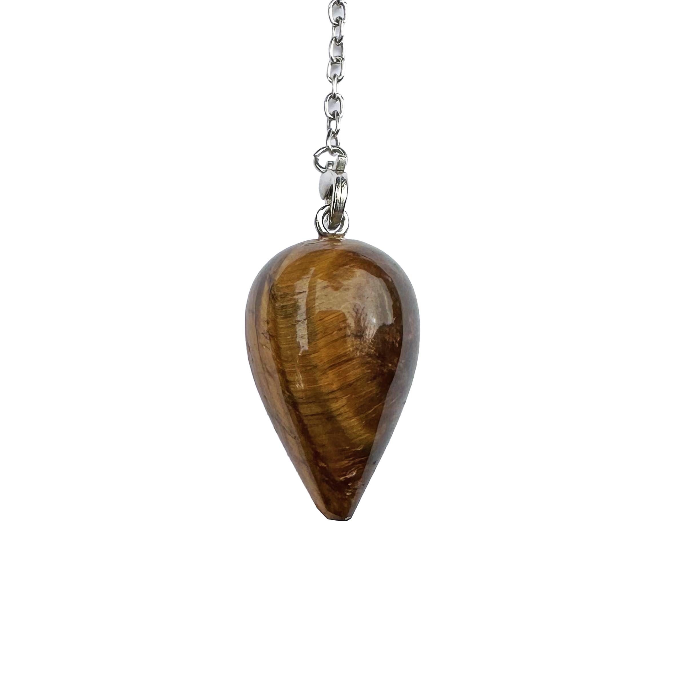 Water Drop Tiger's Eye Divinatory Pendulum Dowsing Pendulum Natural Stone Pendulum Vintage Crystal Pendulum for Dowsing Chakra Divination Pendulum Tiger's Eye