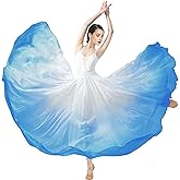ZYACTU Long Sheer Lyrical Dance Skirt for Women's Swing Wrap Skirt Modern Ballet Costumes Performance