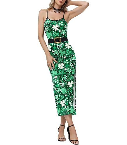 mardi gras green dress for Women New Orleans Carnival Party Dress Long Sleeve Warp V Neck Pleated A Line Swing Maxi Dresses Mardi Gras Outfit for Women : Clothing, Shoes & Jewelry Size:6.5 US Women (3.5 AU/UK) Fortunate One | Cross back_in_stock_badge and Carnival celebrations.