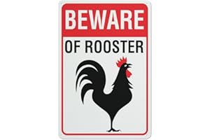 Cnhgfds Beware Of Rooster Sign Outdoor Metal Sign For Business, Workplace, Office, Home, Delivery, Road, Garden 12x16 Inch