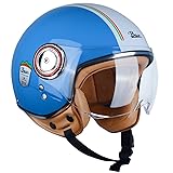 BEON Motorcycle Half Helmet with Visor, 3/4 Retro